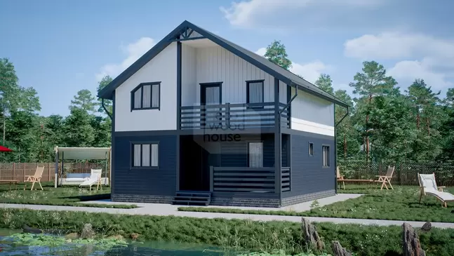 Каркасный дом 9х8 Кемь