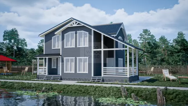 Каркасный дом 10х11.8 Берген