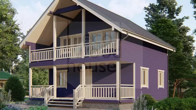 Каркасный дом 8х8 Кармель