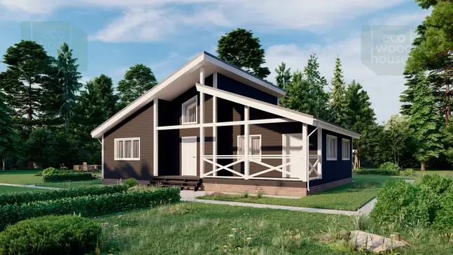 Каркасный дом 12х8 Скандинавия