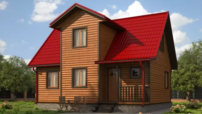 Дом из бруса 9х7.5 Торонто