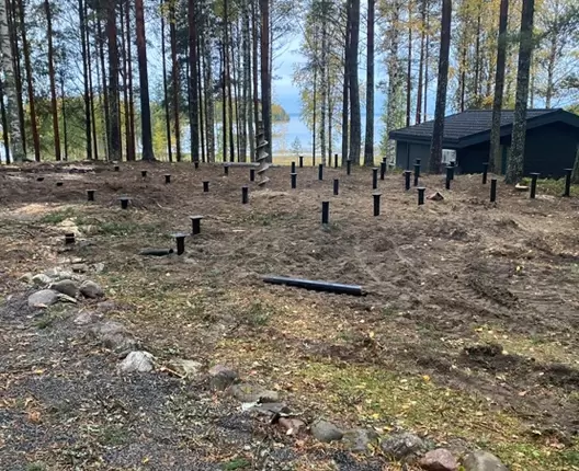 Одноэтажный каркасный дом 15х9 м