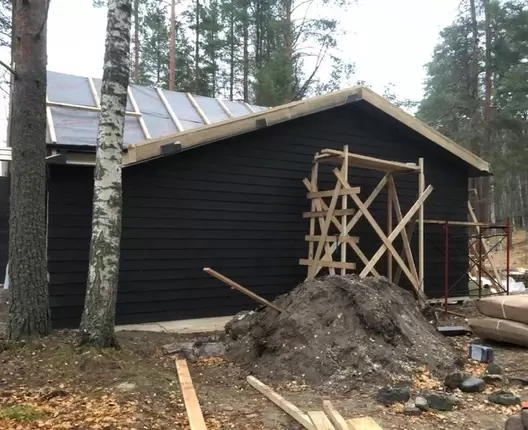 Одноэтажный каркасный дом 15х9 м