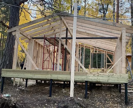 Одноэтажный каркасный дом 8х6 м