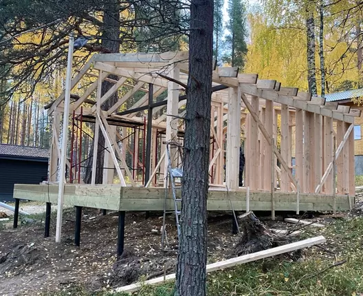 Одноэтажный каркасный дом 8х6 м