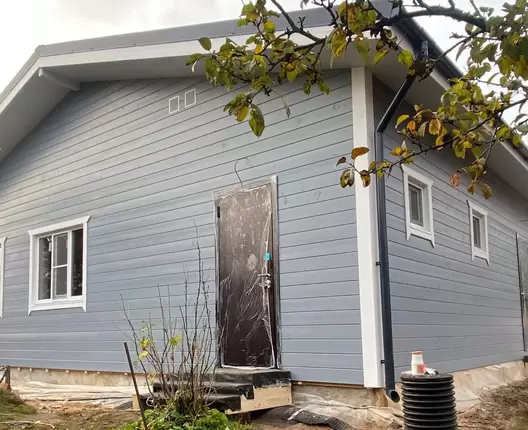 Одноэтажный каркасный дом 10х9 м