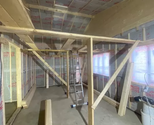 Одноэтажный каркасный дом 10х9 м