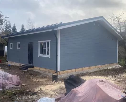 Одноэтажный каркасный дом 10х9 м