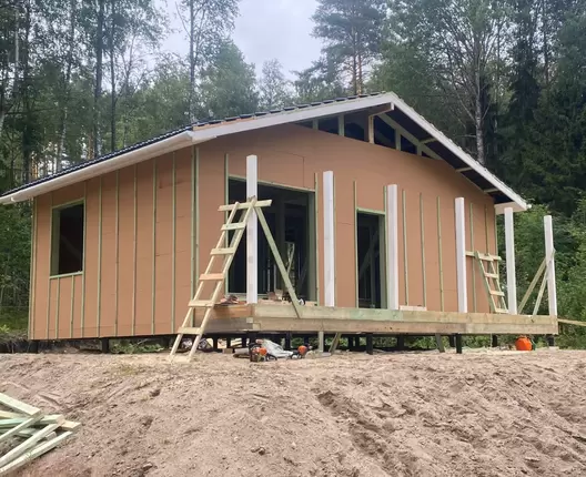 Одноэтажный каркасный дом 9х7,5 м