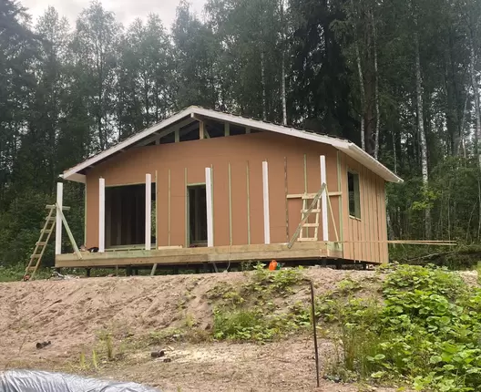 Одноэтажный каркасный дом 9х7,5 м