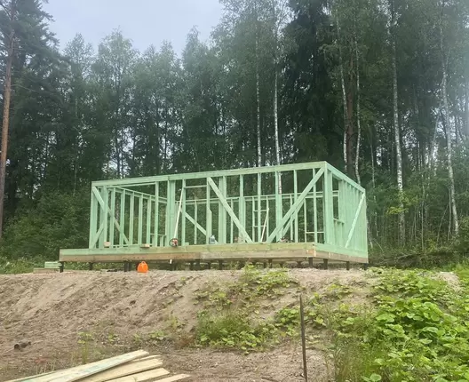 Одноэтажный каркасный дом 9х7,5 м