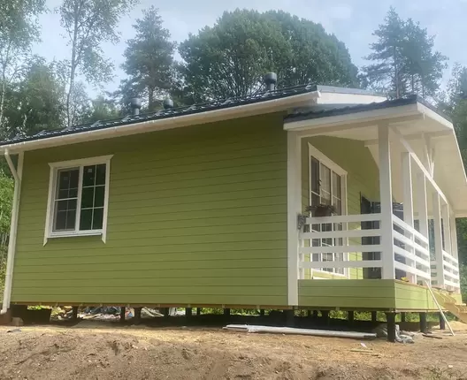 Одноэтажный каркасный дом 9х7,5 м