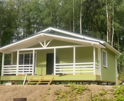 Одноэтажный каркасный дом 9х7,5 м