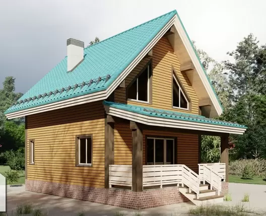 Полутораэтажный каркасный дом 10х6 м