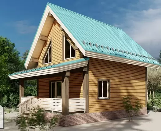 Полутораэтажный каркасный дом 10х6 м