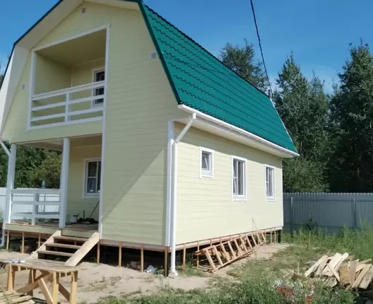 Полутораэтажный каркасный дом 8х6 м