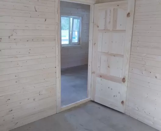 Полутораэтажный каркасный дом 8х6 м