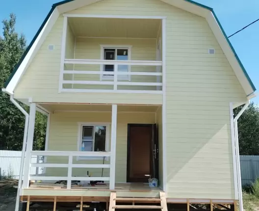 Полутораэтажный каркасный дом 8х6 м