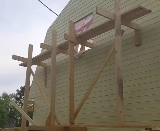 Полутораэтажный каркасный дом 8х6 м