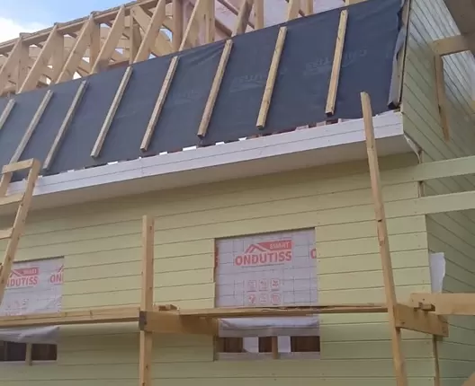 Полутораэтажный каркасный дом 8х6 м