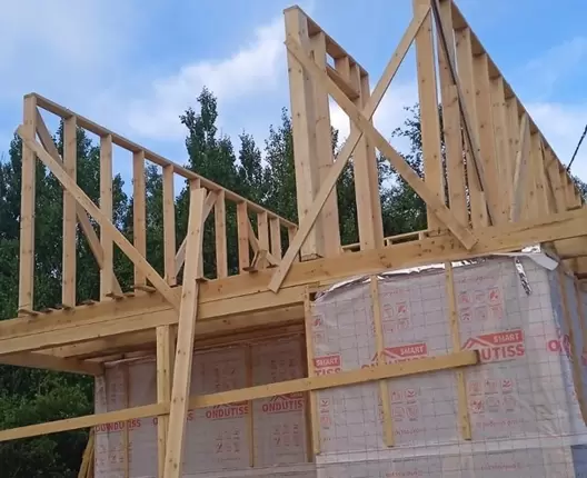 Полутораэтажный каркасный дом 8х6 м